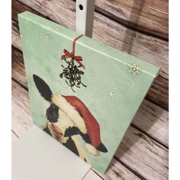 Kirkland Animal Christmas Cow Canvas 16” X 11.5” - Picture 3 of 6